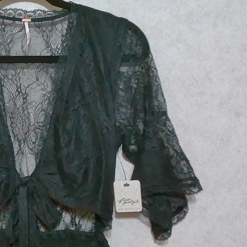 Free People Black Lace Mini Dress - Picture 10 of 13